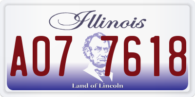 IL license plate A077618