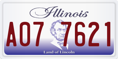 IL license plate A077621