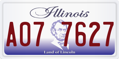 IL license plate A077627