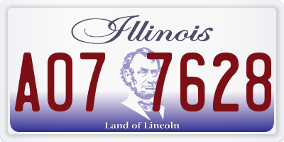 IL license plate A077628