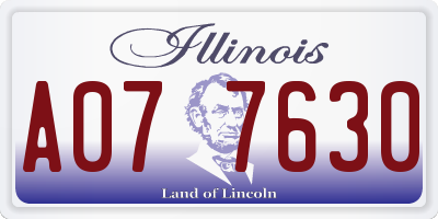 IL license plate A077630