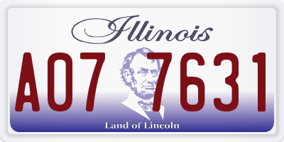 IL license plate A077631