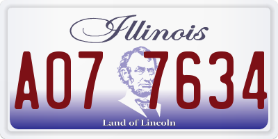 IL license plate A077634