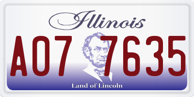 IL license plate A077635
