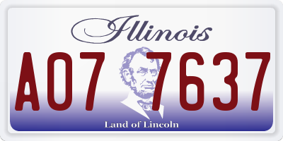 IL license plate A077637
