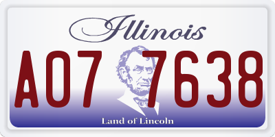 IL license plate A077638