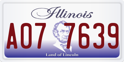 IL license plate A077639