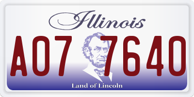 IL license plate A077640