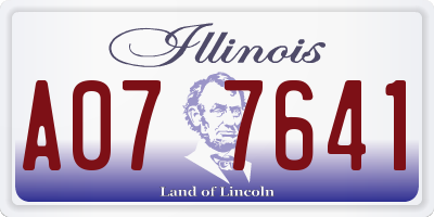 IL license plate A077641