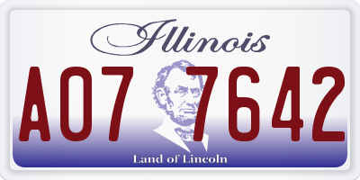 IL license plate A077642