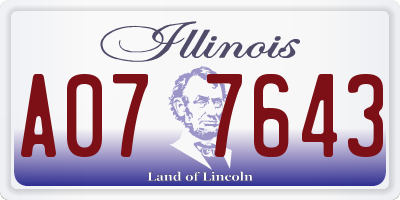 IL license plate A077643