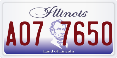 IL license plate A077650