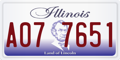 IL license plate A077651