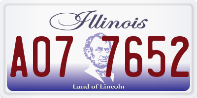 IL license plate A077652