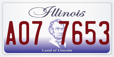 IL license plate A077653