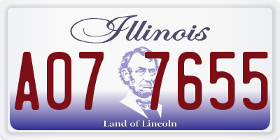 IL license plate A077655