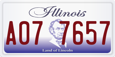 IL license plate A077657