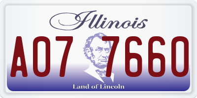 IL license plate A077660