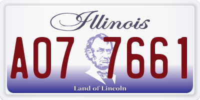 IL license plate A077661