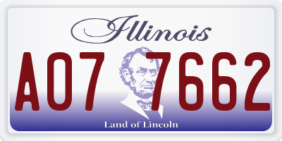 IL license plate A077662