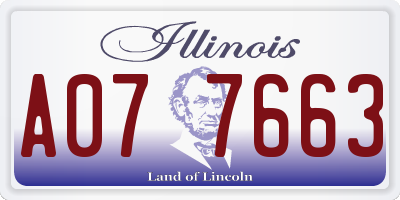 IL license plate A077663