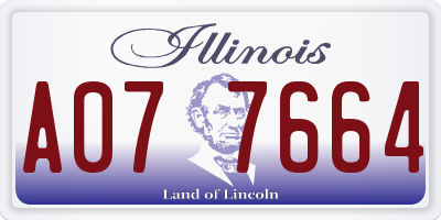 IL license plate A077664