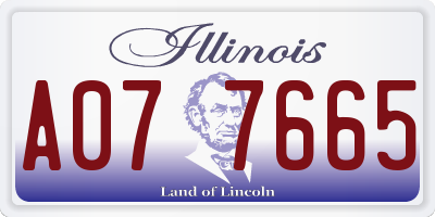 IL license plate A077665