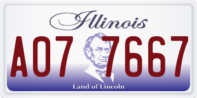 IL license plate A077667