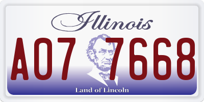 IL license plate A077668