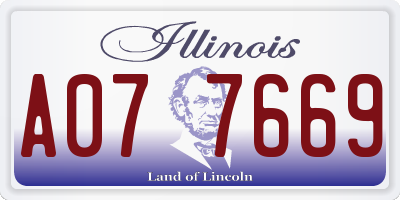 IL license plate A077669