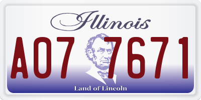 IL license plate A077671