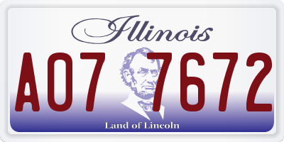 IL license plate A077672