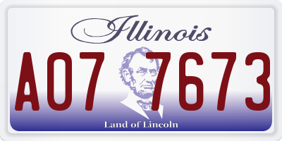 IL license plate A077673