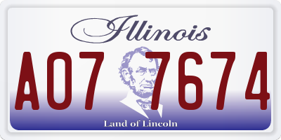IL license plate A077674