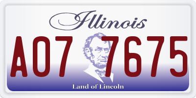 IL license plate A077675
