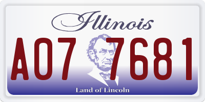 IL license plate A077681