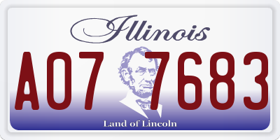 IL license plate A077683