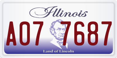 IL license plate A077687