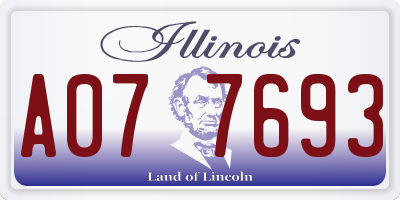 IL license plate A077693