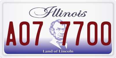 IL license plate A077700