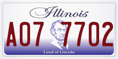 IL license plate A077702
