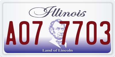 IL license plate A077703