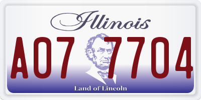 IL license plate A077704