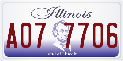 IL license plate A077706