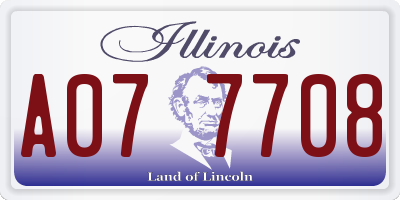 IL license plate A077708