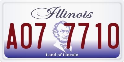 IL license plate A077710