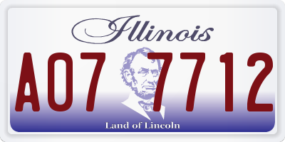 IL license plate A077712