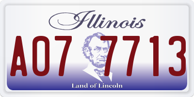 IL license plate A077713