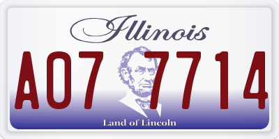 IL license plate A077714