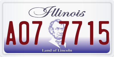 IL license plate A077715